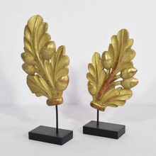 Pair carved giltwood ornaments, France circa 1800-1850