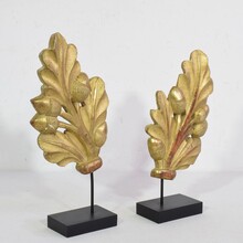 Pair carved giltwood ornaments, France circa 1800-1850