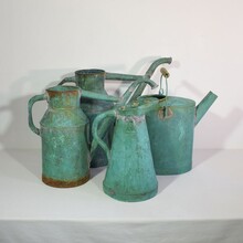 Pair copper watering cans, France circa 1850-1900