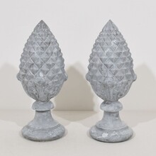 Pair zinc pine-cone roof finials, France circa 1850-1900