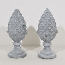 Pair zinc pine-cone roof finials, France circa 1850-1900