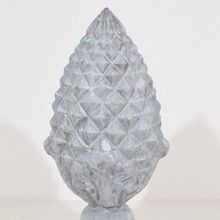 Pair zinc pine-cone roof finials, France circa 1850-1900