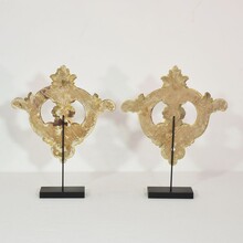 Pair carved giltwood ornaments, Italy circa 1850