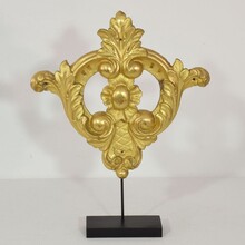 Pair carved giltwood ornaments, Italy circa 1850