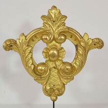 Pair carved giltwood ornaments, Italy circa 1850