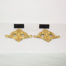 Pair carved giltwood ornaments, Italy circa 1850