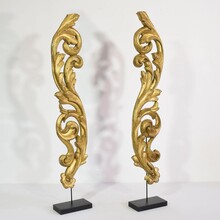 Pair giltwood baroque style ornaments, Italy circa 1850