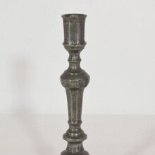 Pair of neoclassical pewter candleholders, France circa 1780