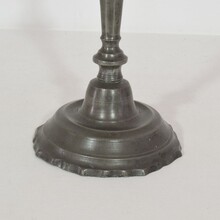 Pair of neoclassical pewter candleholders, France circa 1780