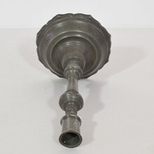 Pair of neoclassical pewter candleholders, France circa 1780