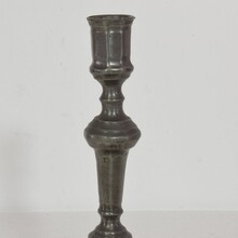 Pair of neoclassical pewter candleholders, France circa 1780