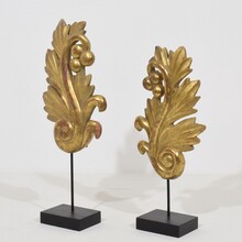 Pair of small carved giltwood baroque style ornaments, France circa 1850