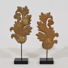 Pair of small carved giltwood baroque style ornaments, France circa 1850