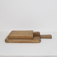 Pair of two rare wooden chopping or cutting boards, France circa 1850-1900