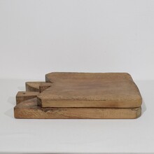 Pair of two wooden chopping or cutting boards, France circa 1850-1900