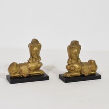 Pair neoclassical giltwood mythical figures, France circa 1780