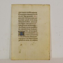 Small illuminated vellum book page/ hand writing, France 15th century