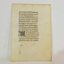 Small illuminated vellum book page/ hand writing, France 15th century