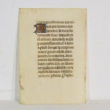 Small illuminated vellum book page, France 15th century