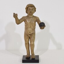 Small carved baroque baby christ nino, santo, Spain circa 1750