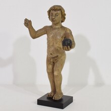 Small carved baroque baby christ nino, santo, Spain circa 1750