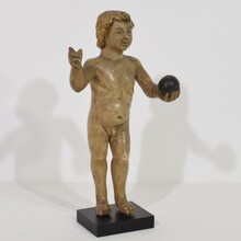 Small carved baroque baby christ nino, santo, Spain circa 1750