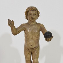 Small carved baroque baby christ nino, santo, Spain circa 1750