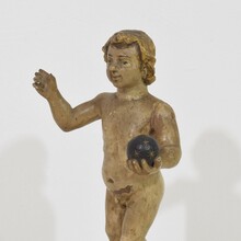 Small carved baroque baby christ nino, santo, Spain circa 1750