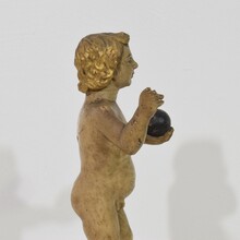 Small carved baroque baby christ nino, santo, Spain circa 1750