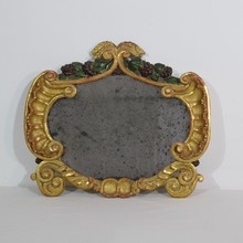 Small giltwood baroque mirror, Italy circa 1750