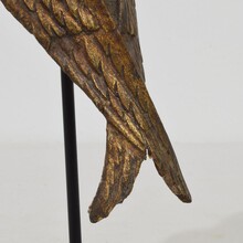 Small carved wood winged angel head, France circa 1800-1850