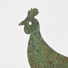 Small hand forged iron folk art rooster weathervane, France circa 1800-1900