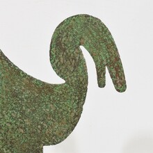 Small hand forged iron folk art rooster weathervane, France circa 1800-1900