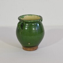 Small green glazed ceramic jar, France circa 1850-1900