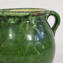 Small green glazed ceramic jar, France circa 1850-1900