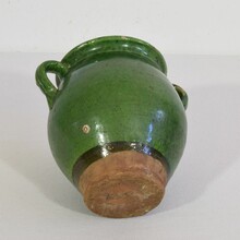 Small green glazed ceramic jar, France circa 1850-1900