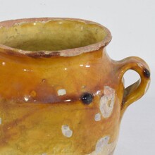 Small yellow glazed confit jar, France circa 1850-1900