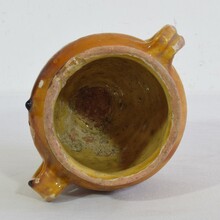 Small yellow glazed confit jar, France circa 1850-1900