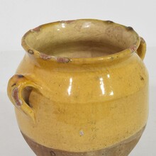 Small yellow glazed ceramic confit jar/ pot, France circa 1850-1900