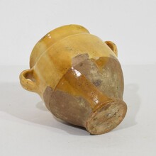 Small yellow glazed ceramic confit jar/ pot, France circa 1850-1900