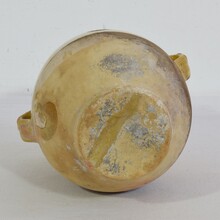 Small yellow glazed ceramic confit jar, France circa 1850-1900