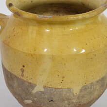 Small yellow glazed ceramic confit jar, pot, France circa 1850-1900