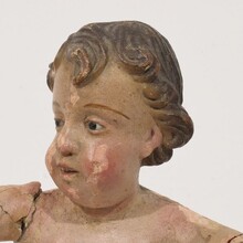 Small carved wooden baroque angel, Italy circa 1700-1750