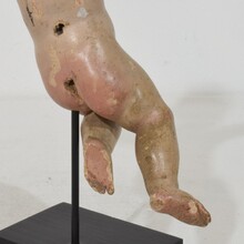 Small carved wooden baroque angel, Italy circa 1700-1750