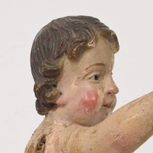 Small carved wooden baroque angel, Italy circa 1700-1750