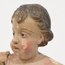 Small carved wooden baroque angel, Italy circa 1700-1750