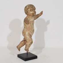 Small hand carved baroque angel fragment, Italy circa 1750