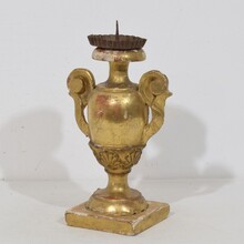 Small neoclassical giltwood candleholder, Italy circa 1780-1800