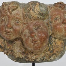 Hand carved group of baroque winged angel heads, Spain circa 1650-1750