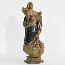 Painted wooden madonna/santos, Spain 17/18th century